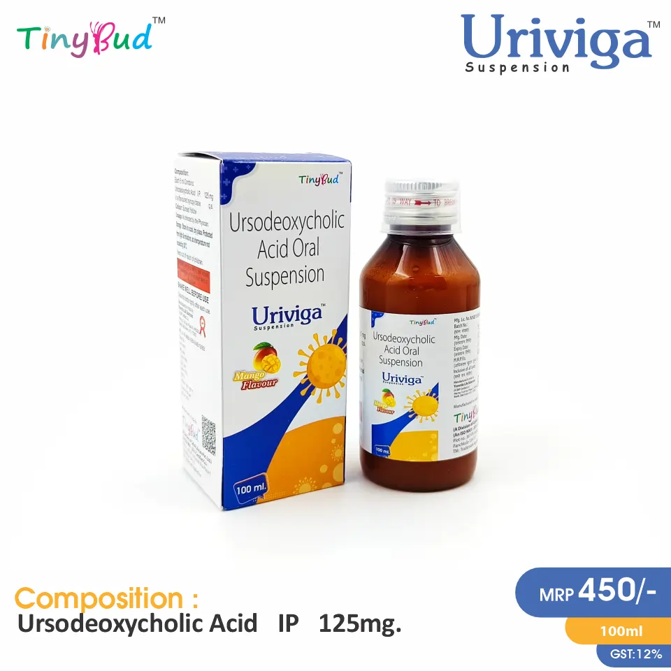 Ursodeoxycholic Acid 125mg/5ml Suspension at best price in PCD Pharma Franchise for Gallstone Dissolution.